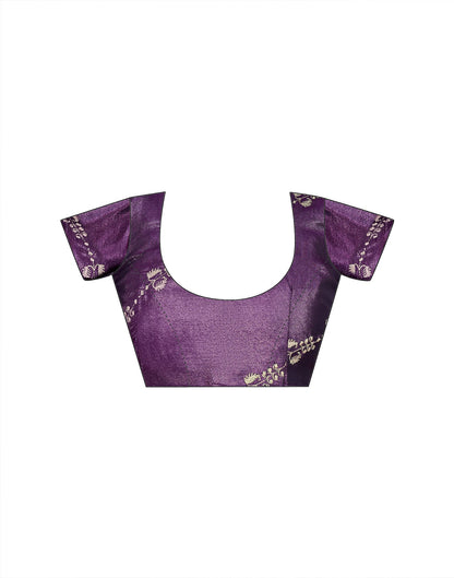 Dark Purple Georgette Embroidery Saree