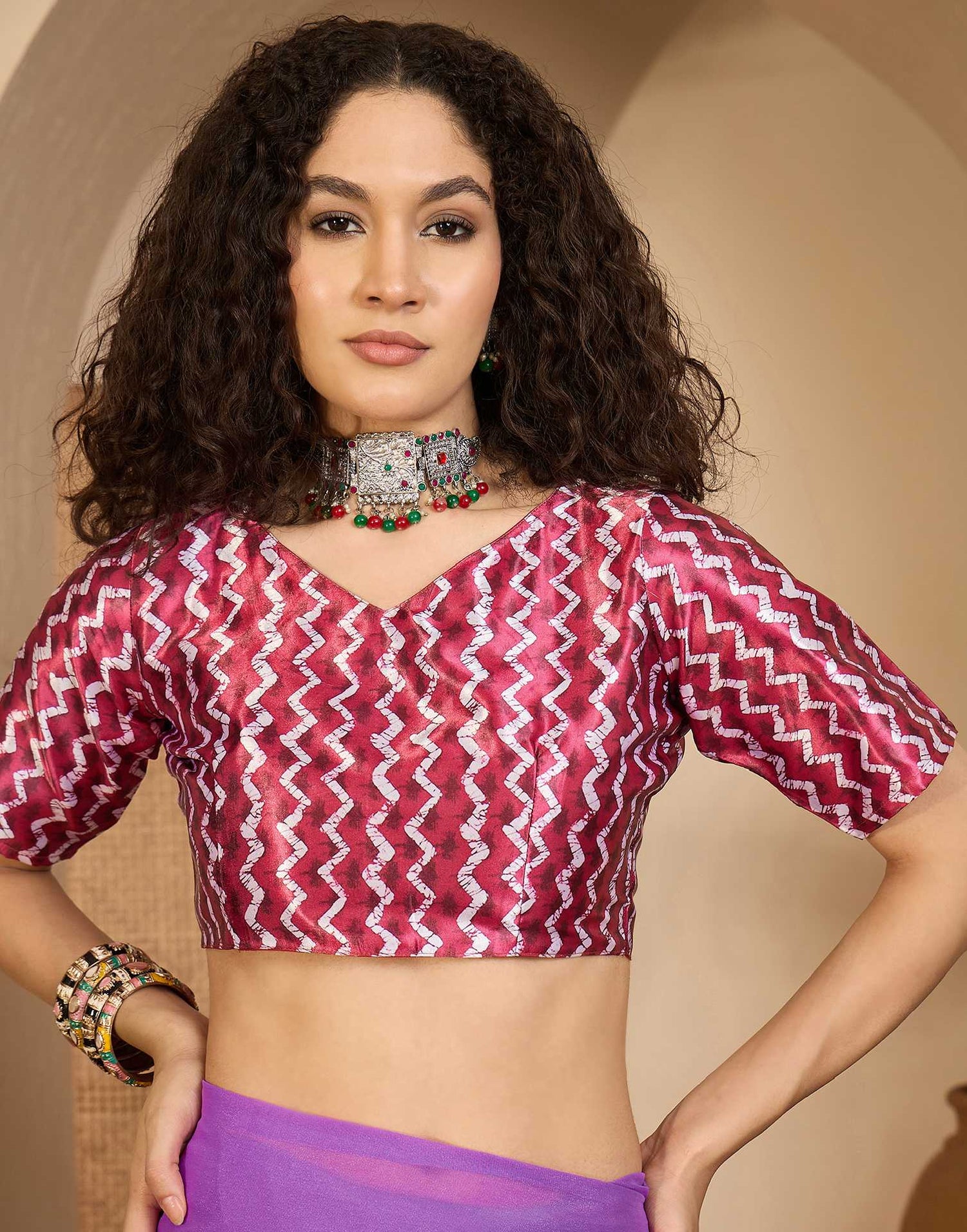 Violet Shimmer Georgette Sequence Lace saree