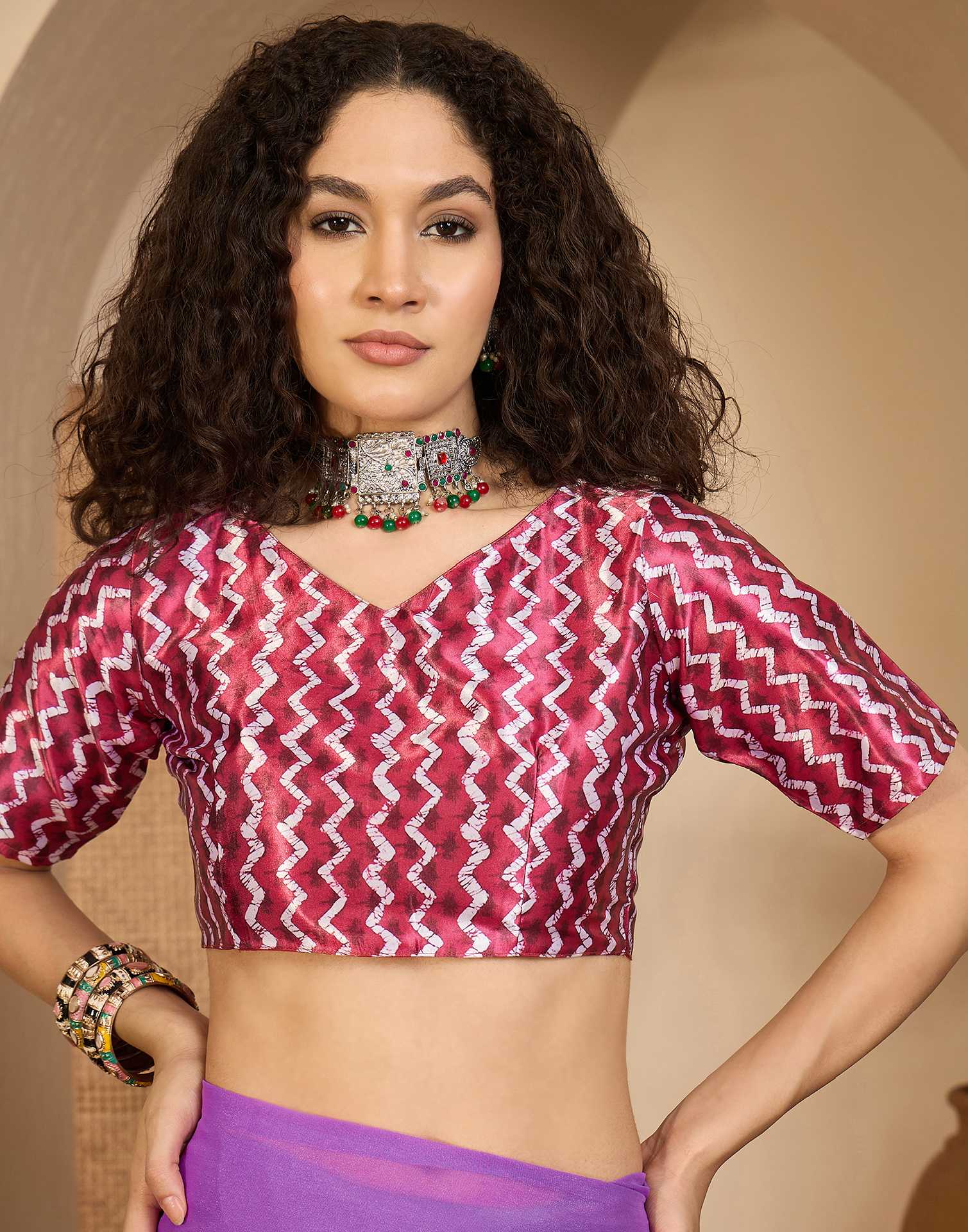 Violet Shimmer Georgette Sequence Lace saree