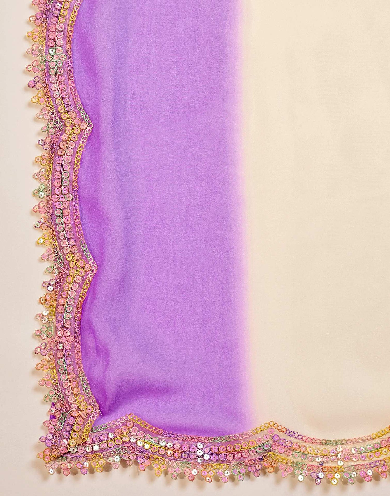 Violet Shimmer Georgette Sequence Lace saree