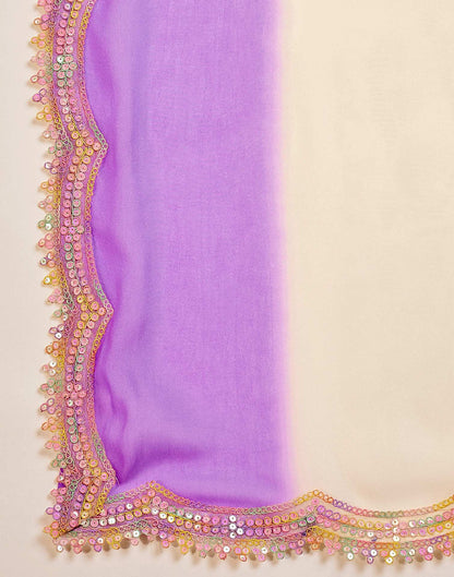 Violet Shimmer Georgette Sequence Lace saree