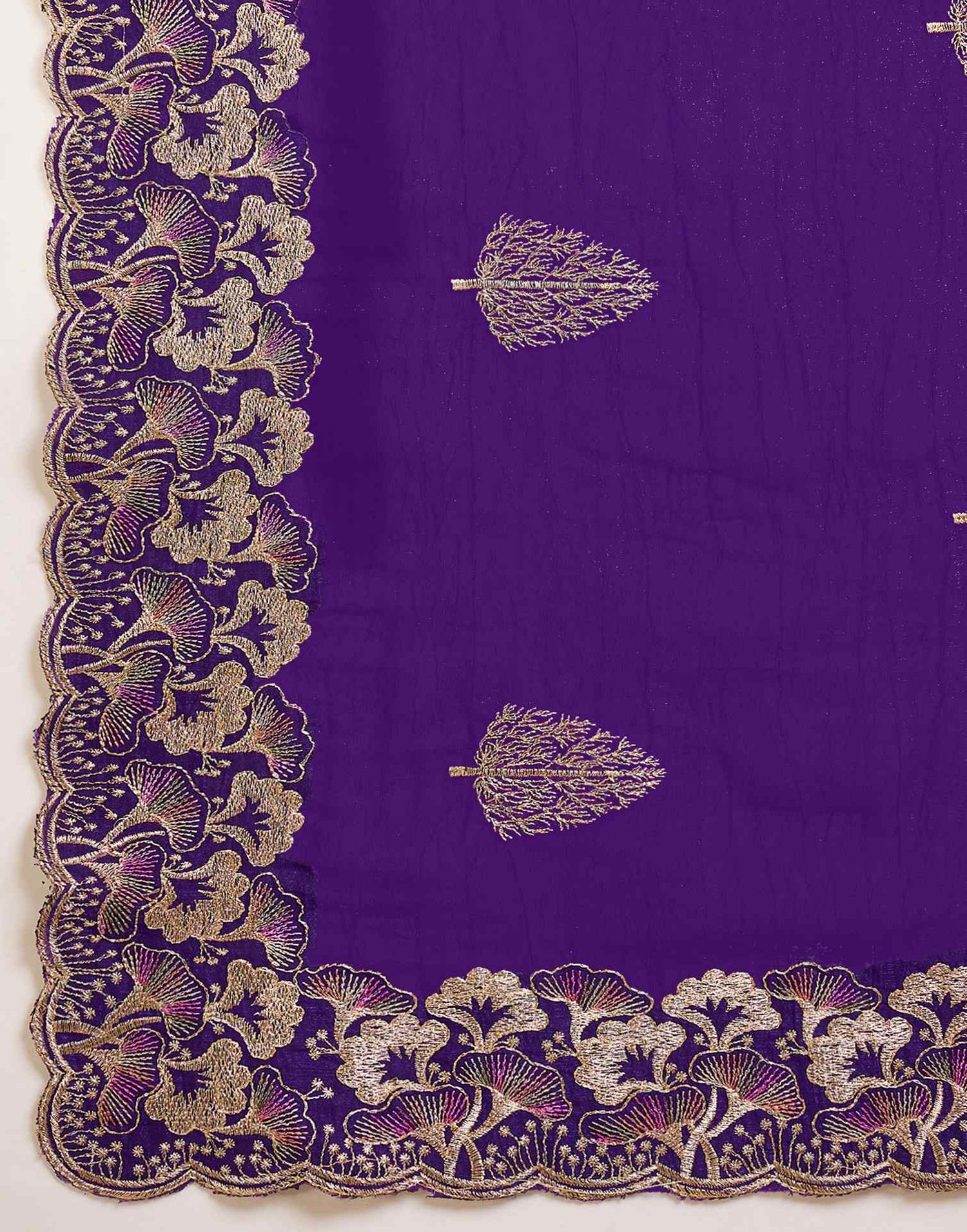 Purple Shimmer Sequence Embroidery Saree