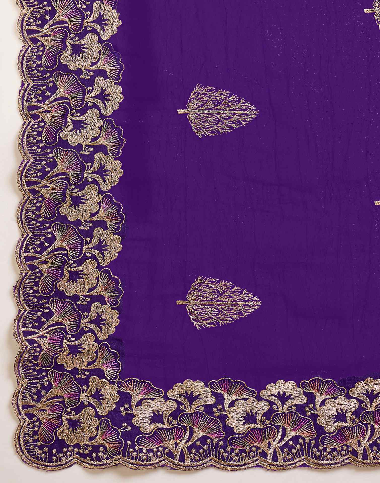Purple Shimmer Sequence Embroidery Saree