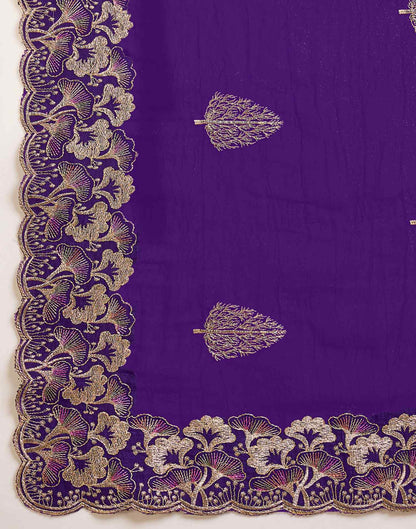 Purple Shimmer Sequence Embroidery Saree
