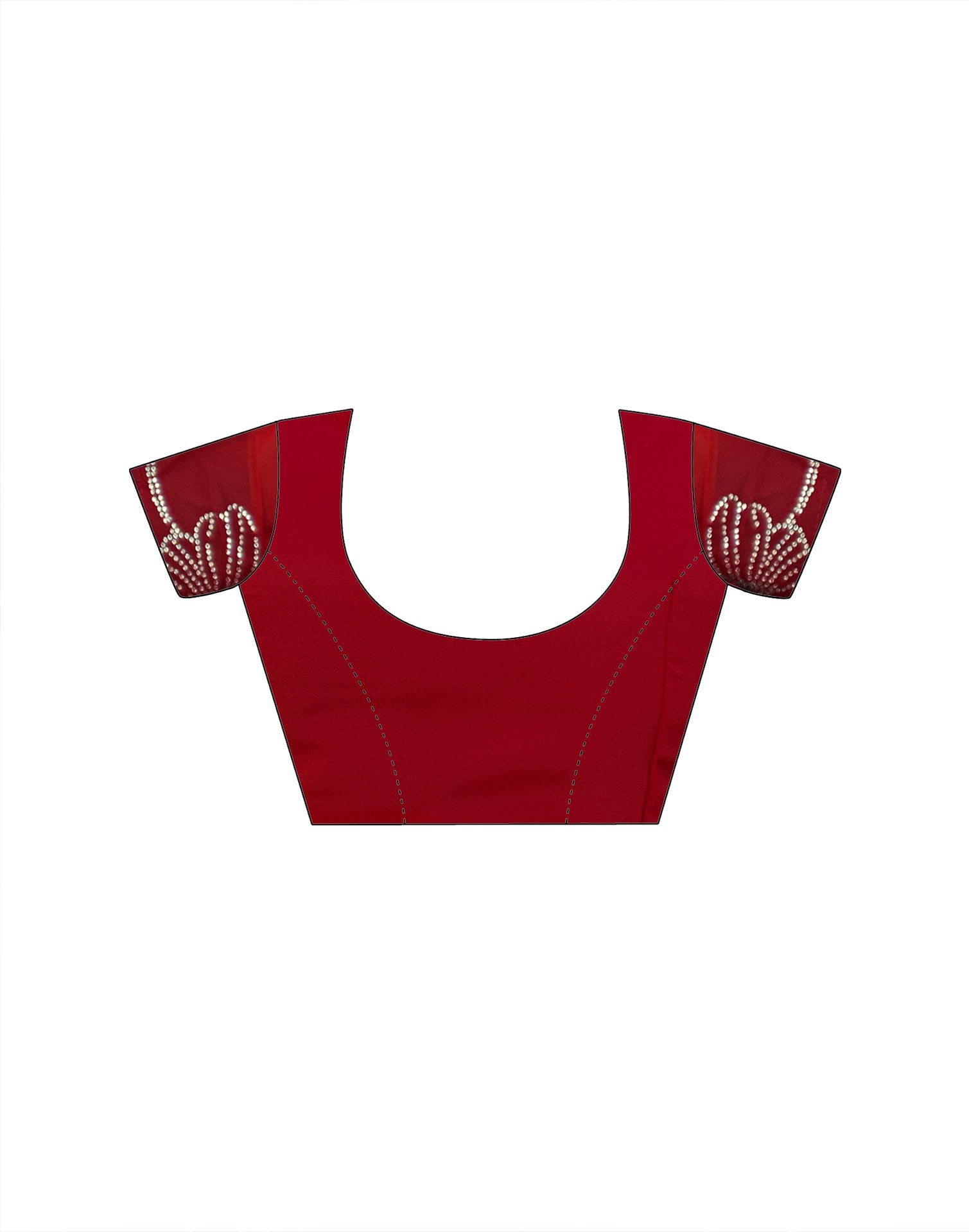 Red Georgette Stone Work Swarovski saree