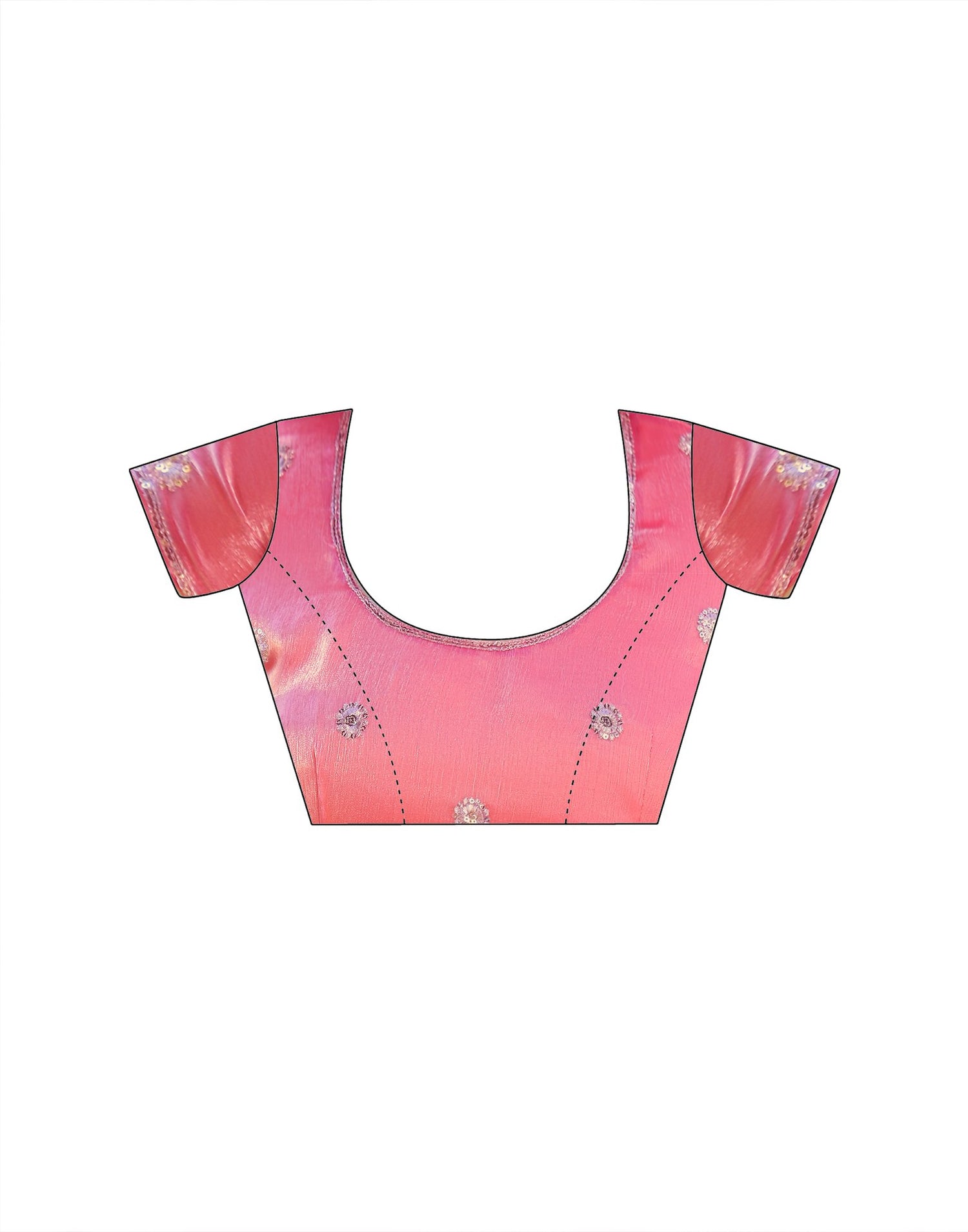 Pink Shimmer Chiffon Sequence Embroidery saree