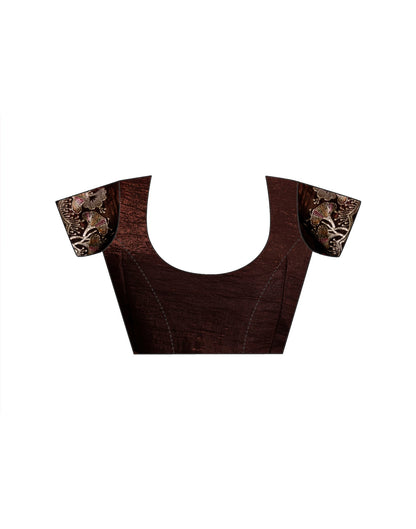 Maroon Shimmer Chiffon Sequence Embroidery saree