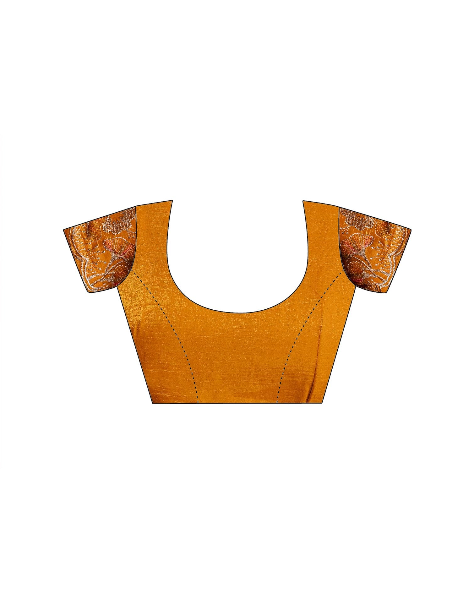 Orange Shimmer Chiffon Sequence Embroidery saree