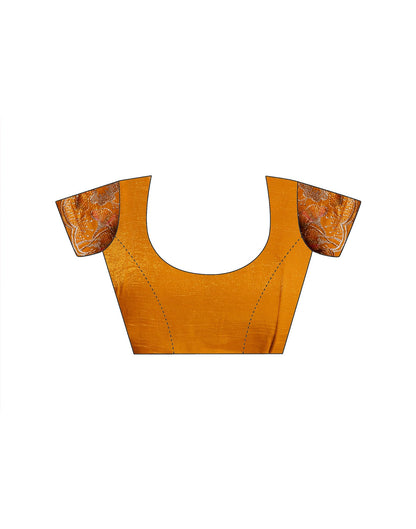 Orange Shimmer Chiffon Sequence Embroidery saree
