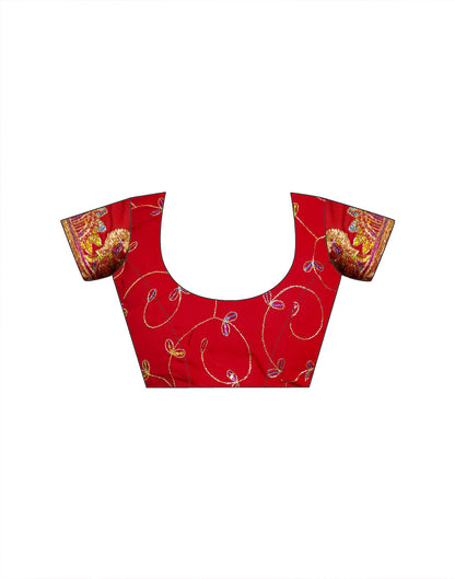 Red Georgette Sequence Embroidery saree