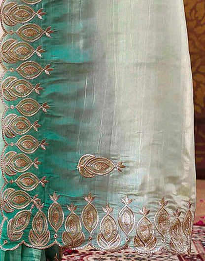 Mauve Tissue Silk Sequence Embroidery Saree