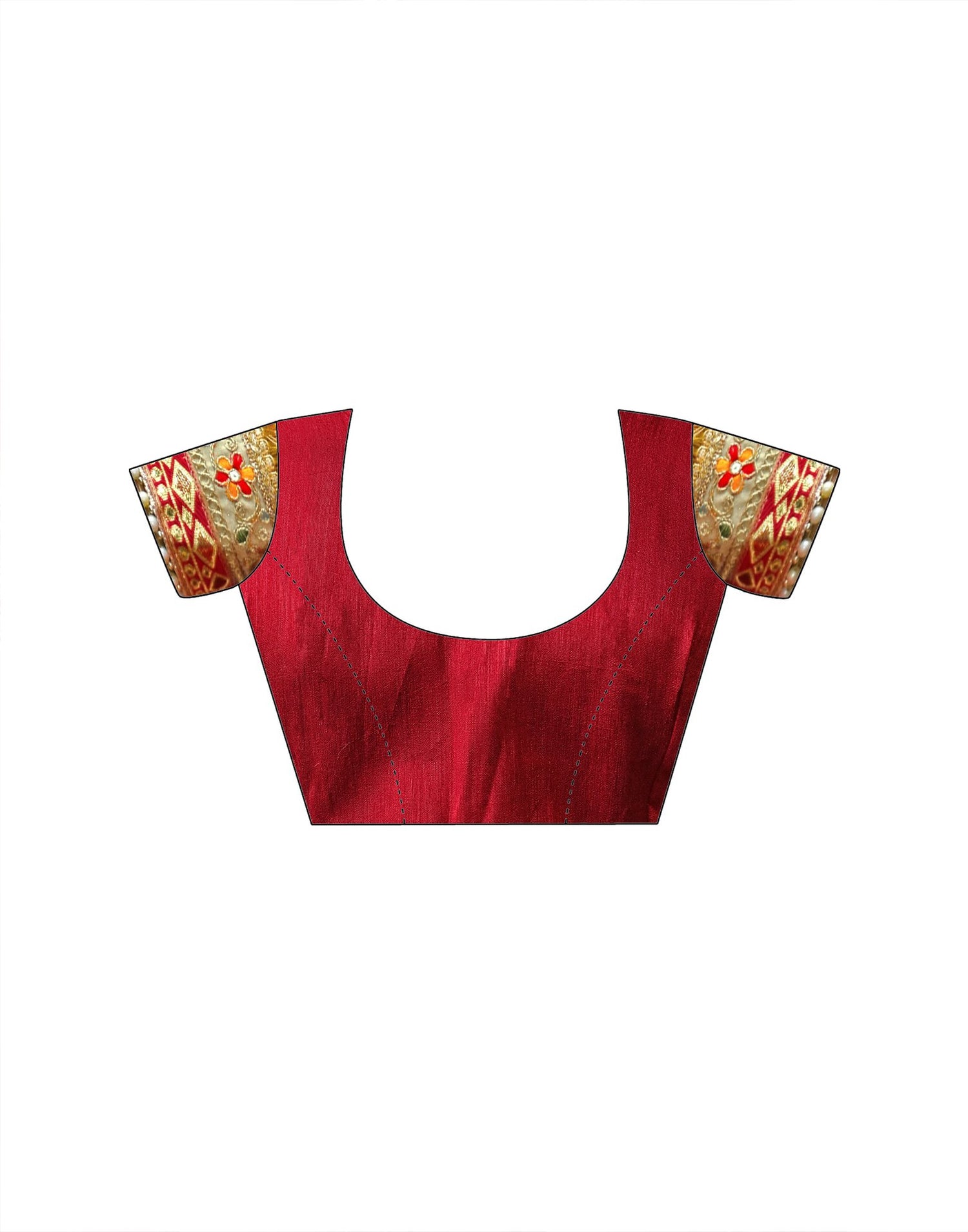 Magenta Chiffon Bandhani Printed Lace Saree