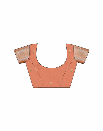 Peach Silk Woven Banarasi Saree