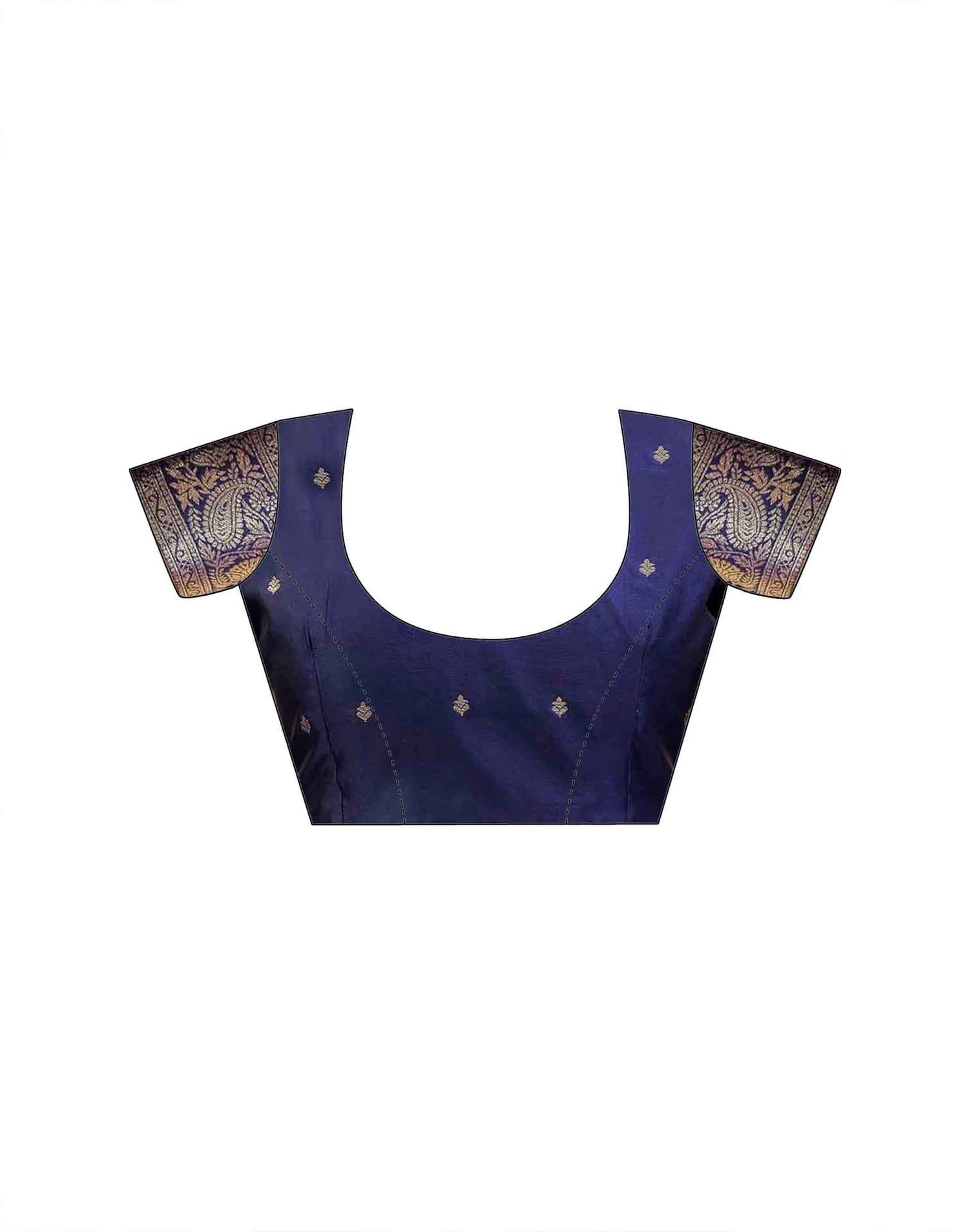 Navy Blue Silk Woven Banarasi Saree