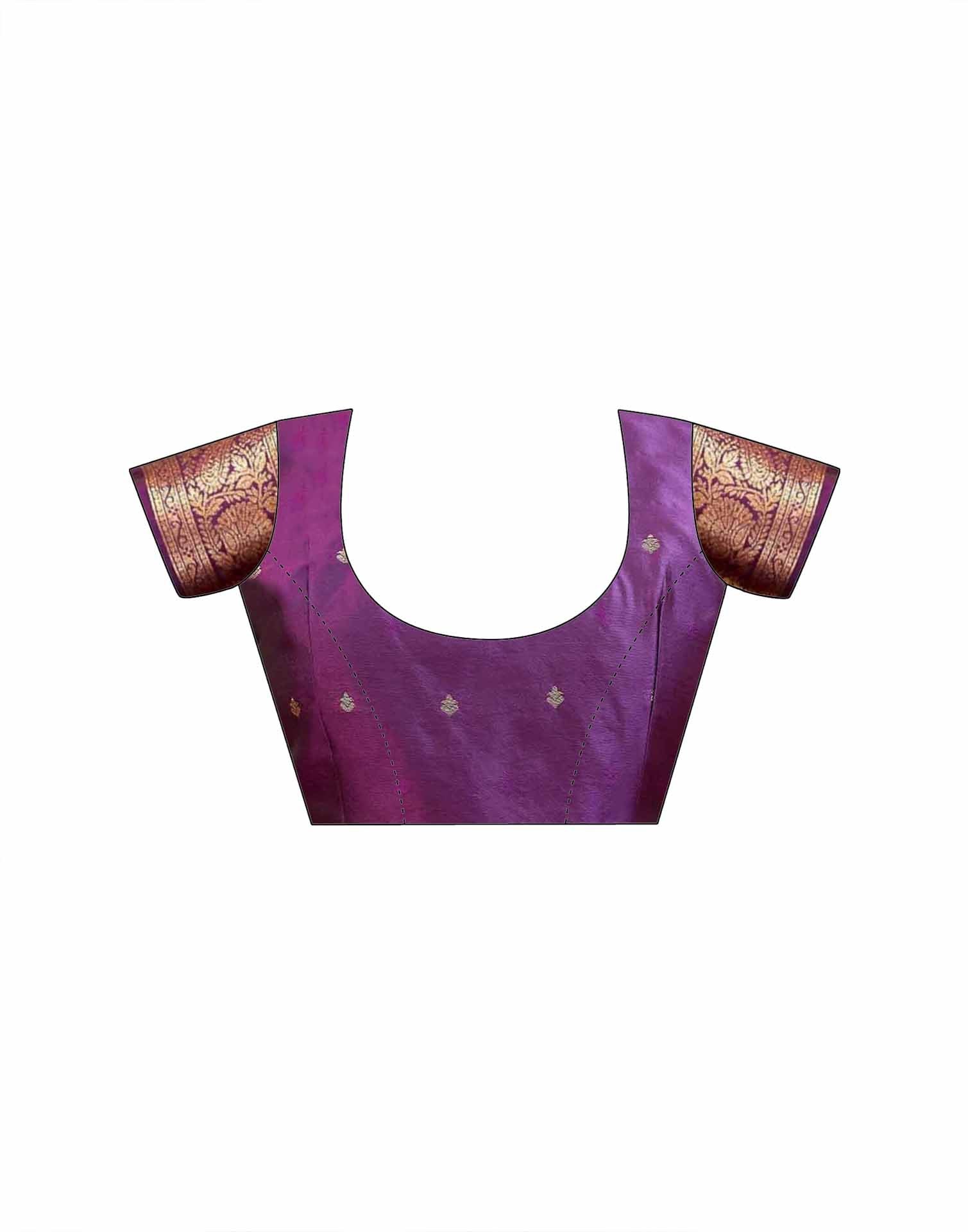 Dark Purple Silk Woven Banarasi Saree