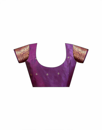 Dark Purple Silk Woven Banarasi Saree