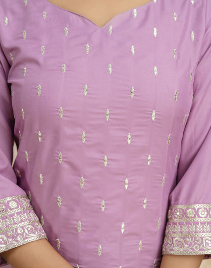 Pink Rayon Sequence Straight Kurta Set With Dupatta