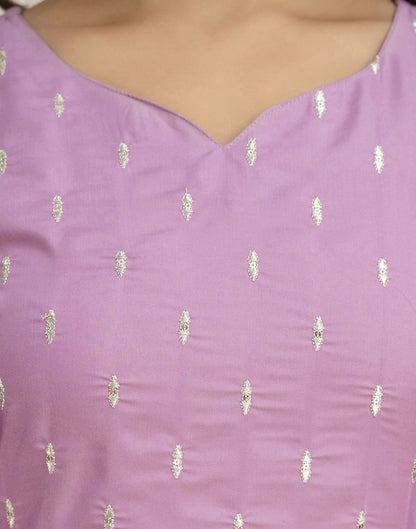 Pink Rayon Sequence Straight Kurta Set With Dupatta