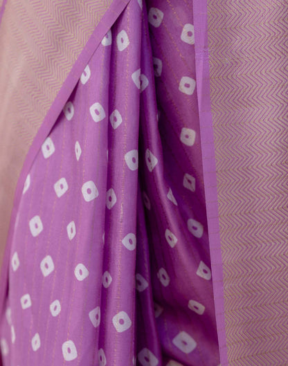 Ready To Wear Light Purple Dola Silk Bandhani Printed Saree