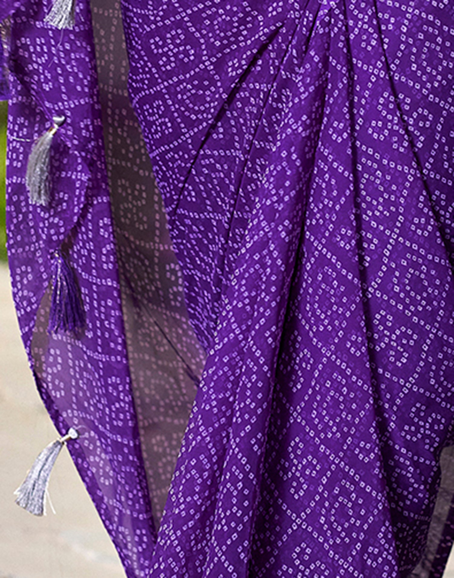 Ready to Wear Purple Georgette Printed Saree