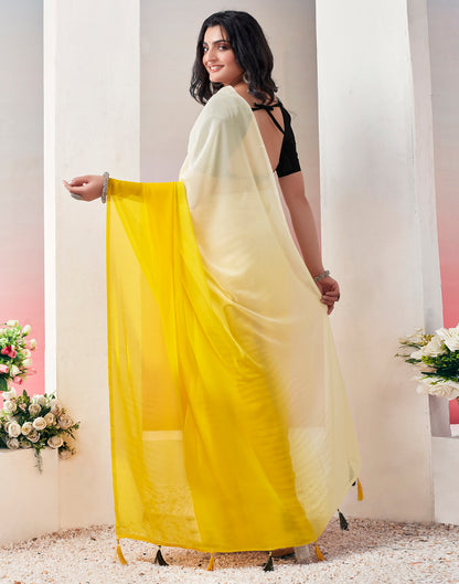 Ready to Wear Turmeric Georgette Plain Saree