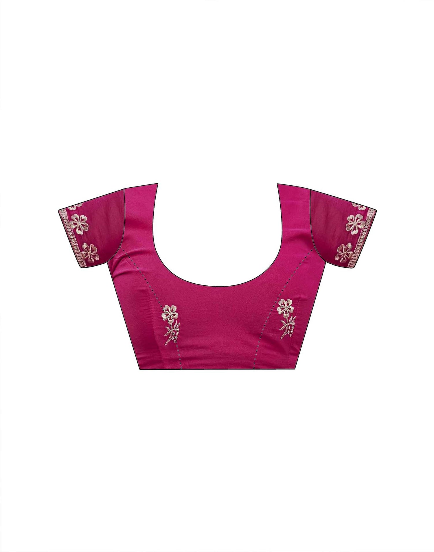 Dark Pink Shimmer Sequence Embroidery Saree