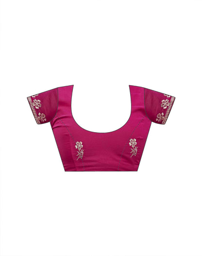 Dark Pink Shimmer Sequence Embroidery Saree