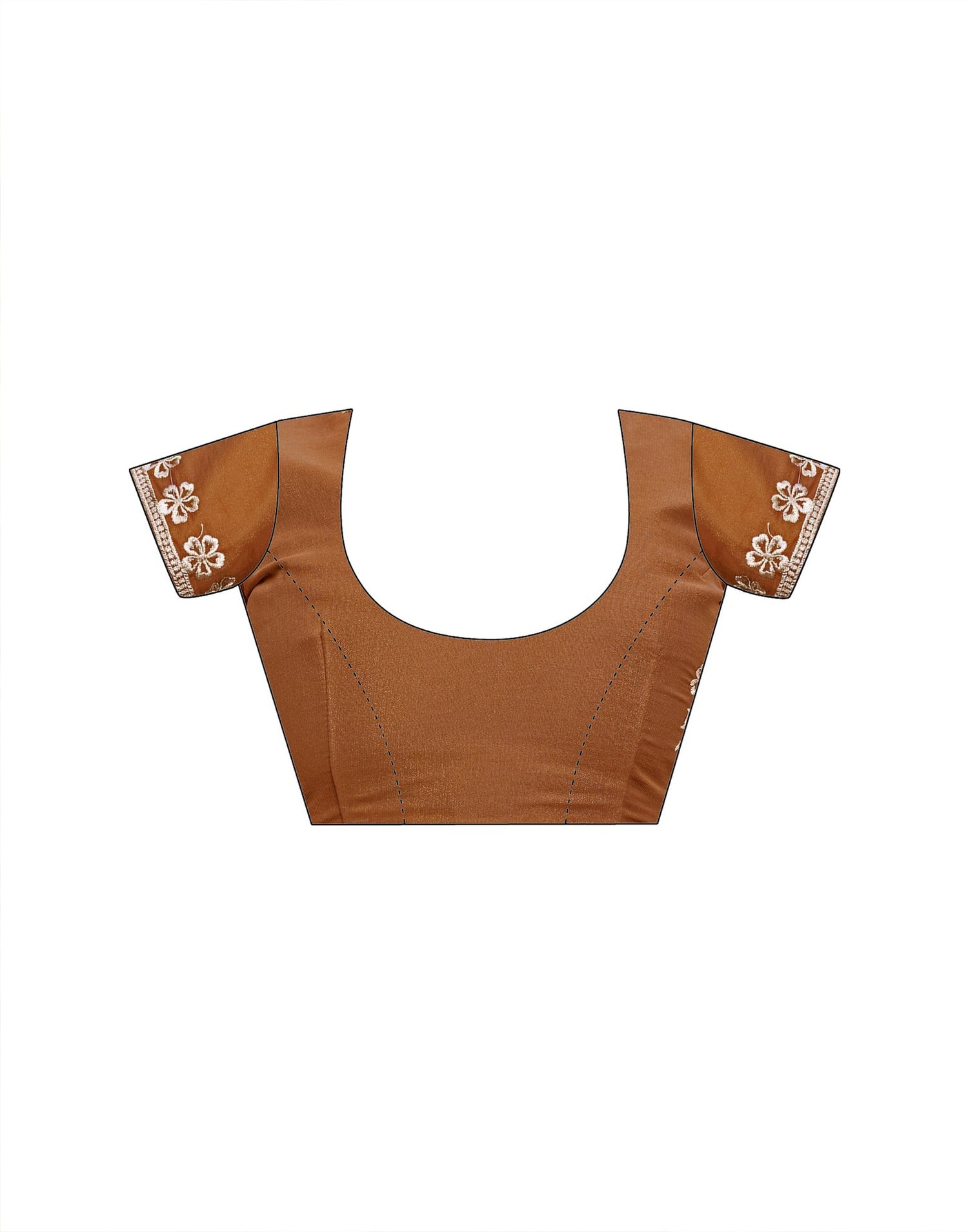 Brown Shimmer Sequence Embroidery Saree