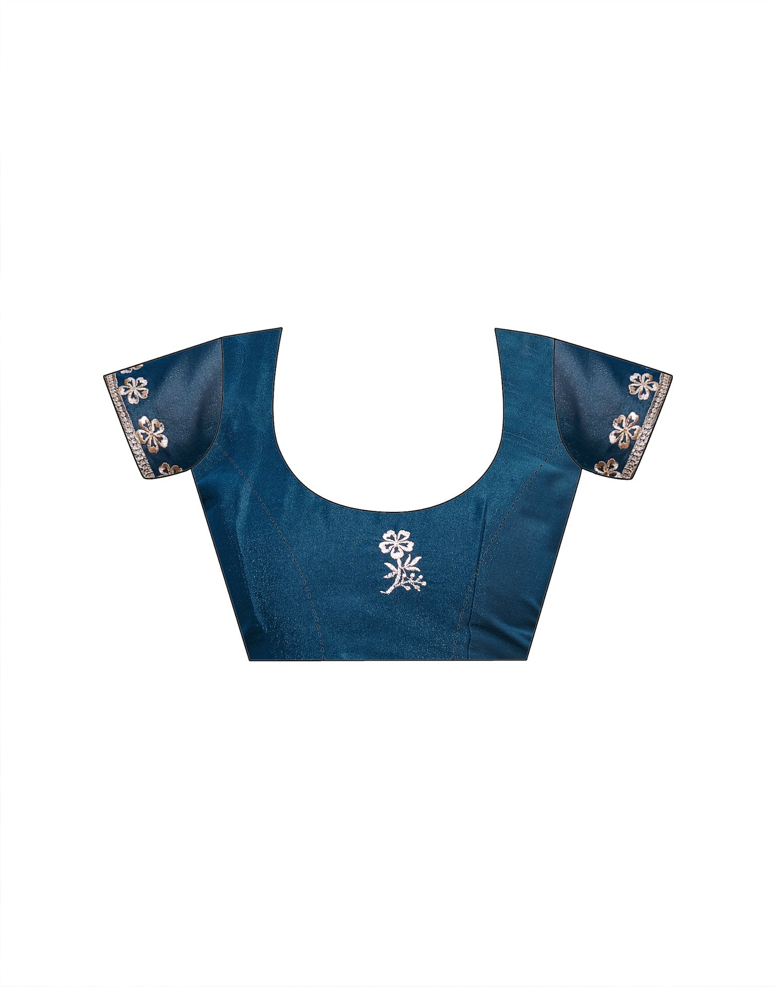 Dark Teal Blue Shimmer Sequence Embroidery Saree
