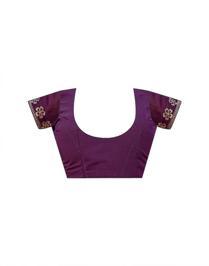 Wine Shimmer Sequence Embroidery Saree
