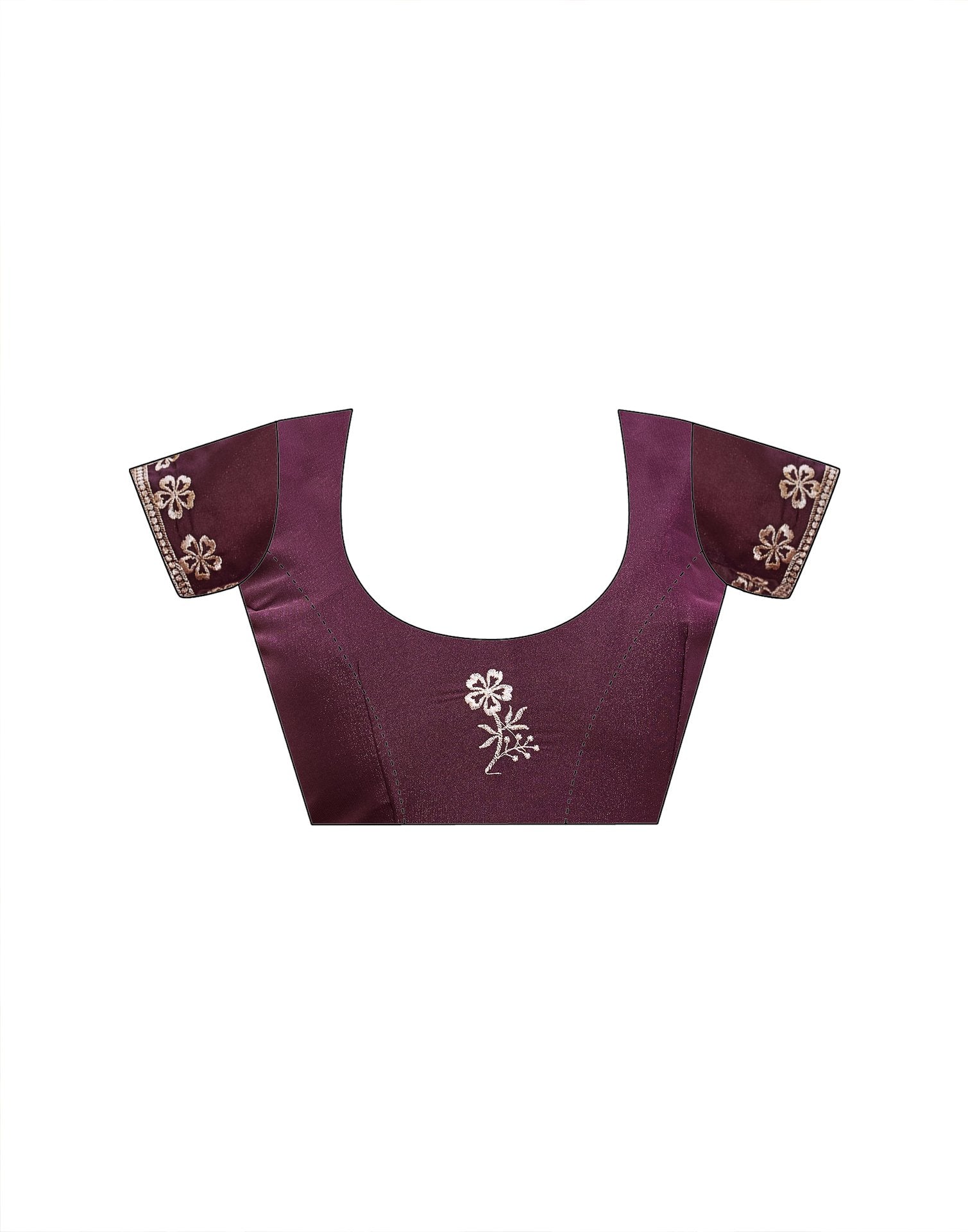Dark Brown Shimmer Sequence Embroidery Saree