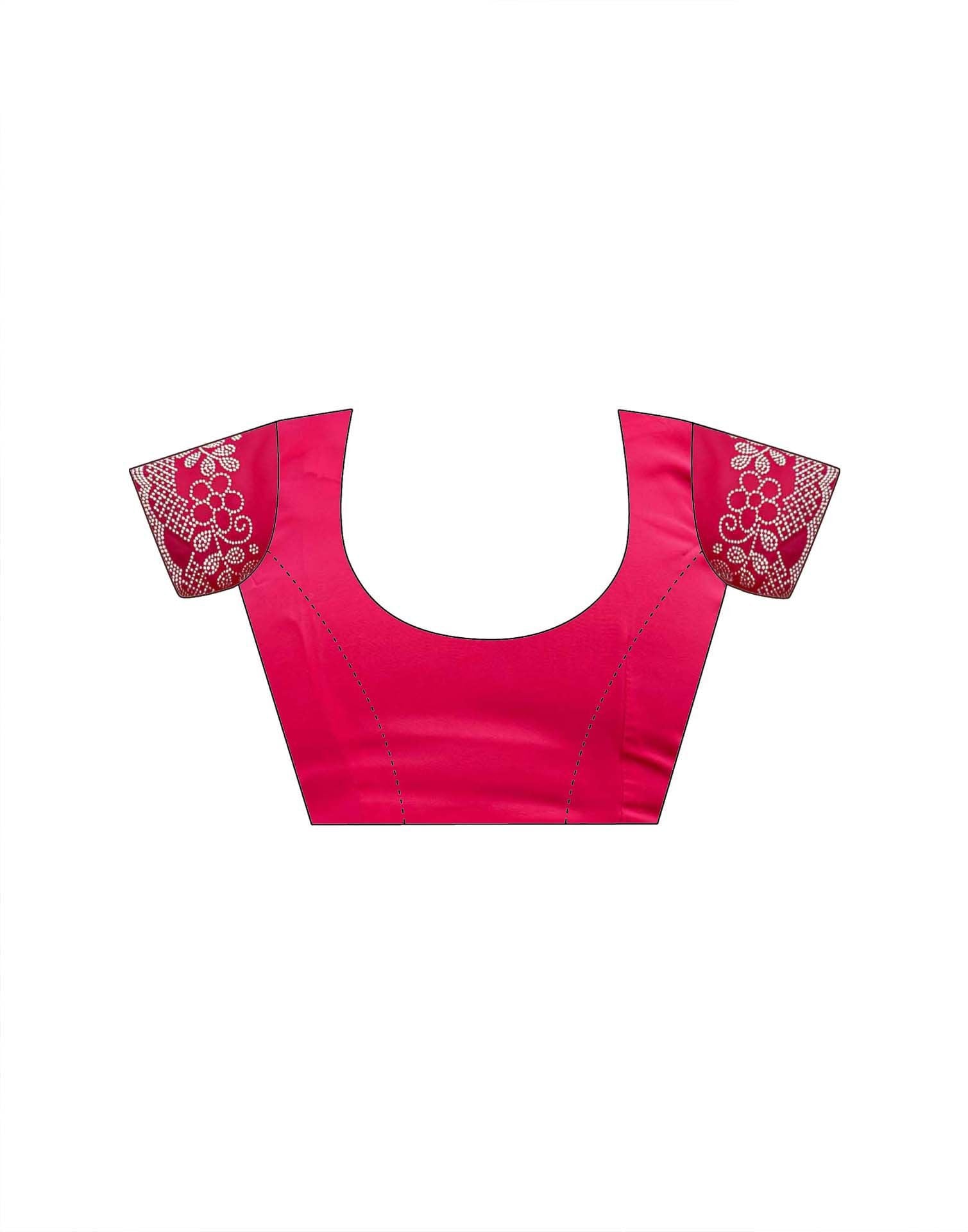 Pink Georgette Stone Work Swarovski Saree