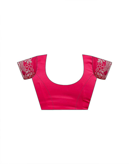 Pink Georgette Stone Work Swarovski Saree