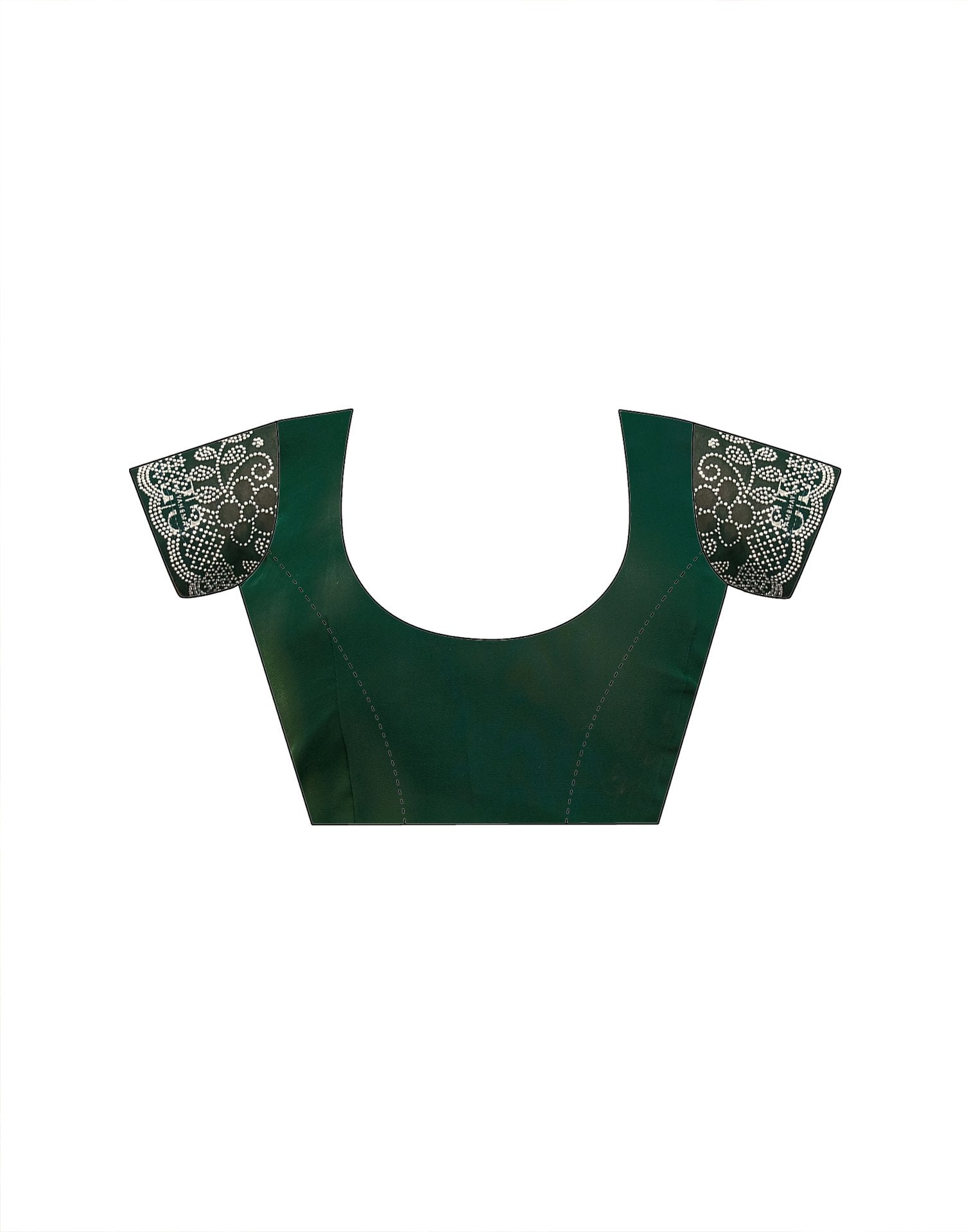 Green Georgette Stone Work Swarovski Saree