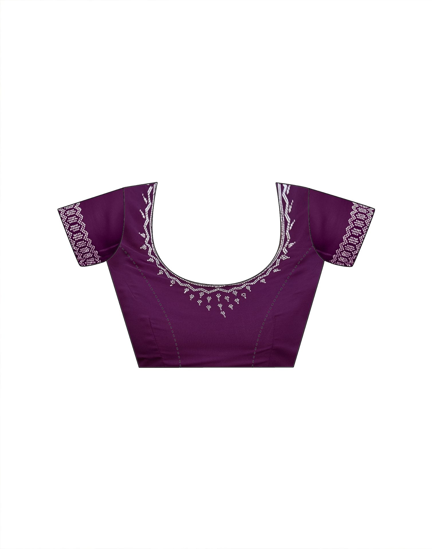 Dark Purple Georgette Stone Work Embellished Saree