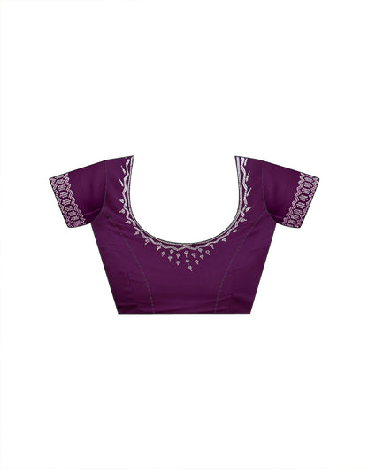 Dark Purple Georgette Stone Work Embellished Saree