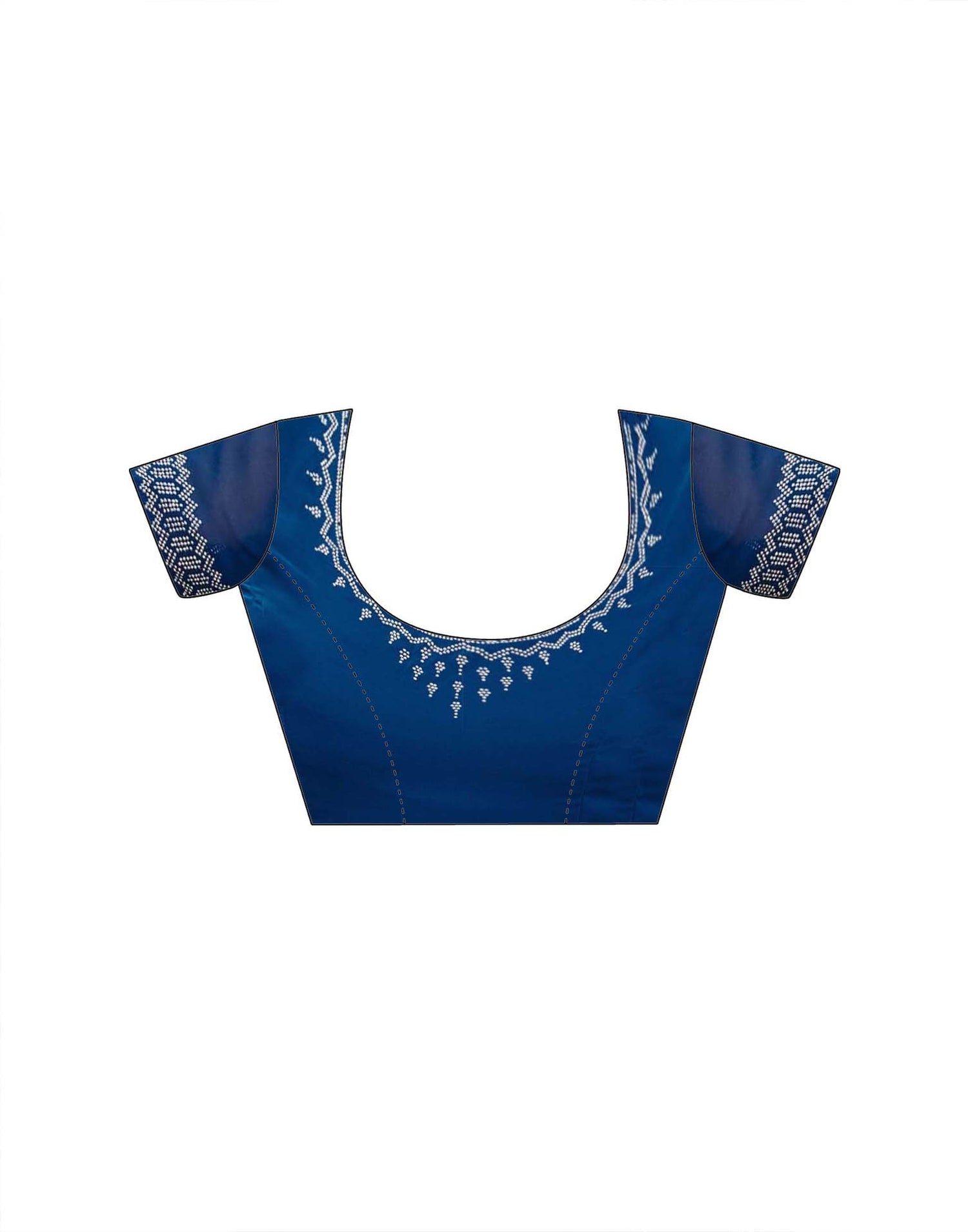 Dark Blue Georgette Stone Work Embellished Saree