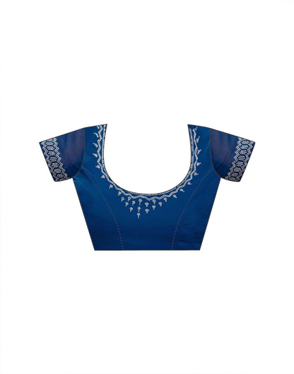 Dark Blue Georgette Stone Work Embellished Saree