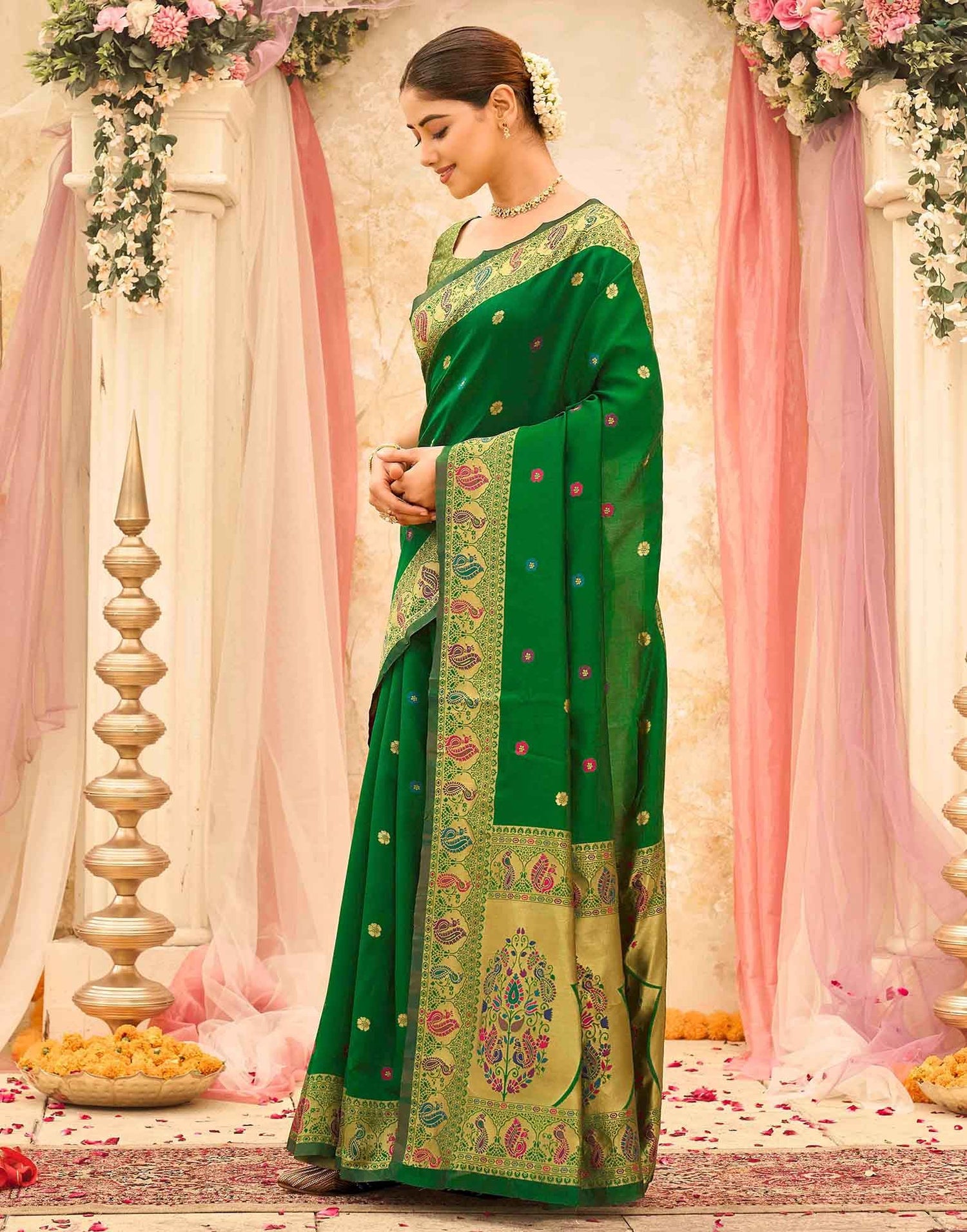 Green Silk Woven Paithani Saree