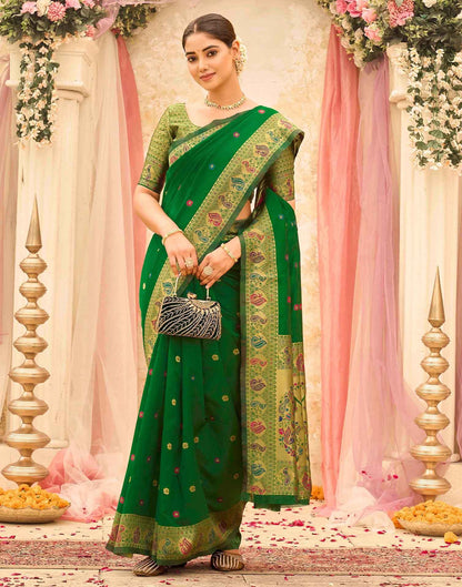 Green Silk Woven Paithani Saree