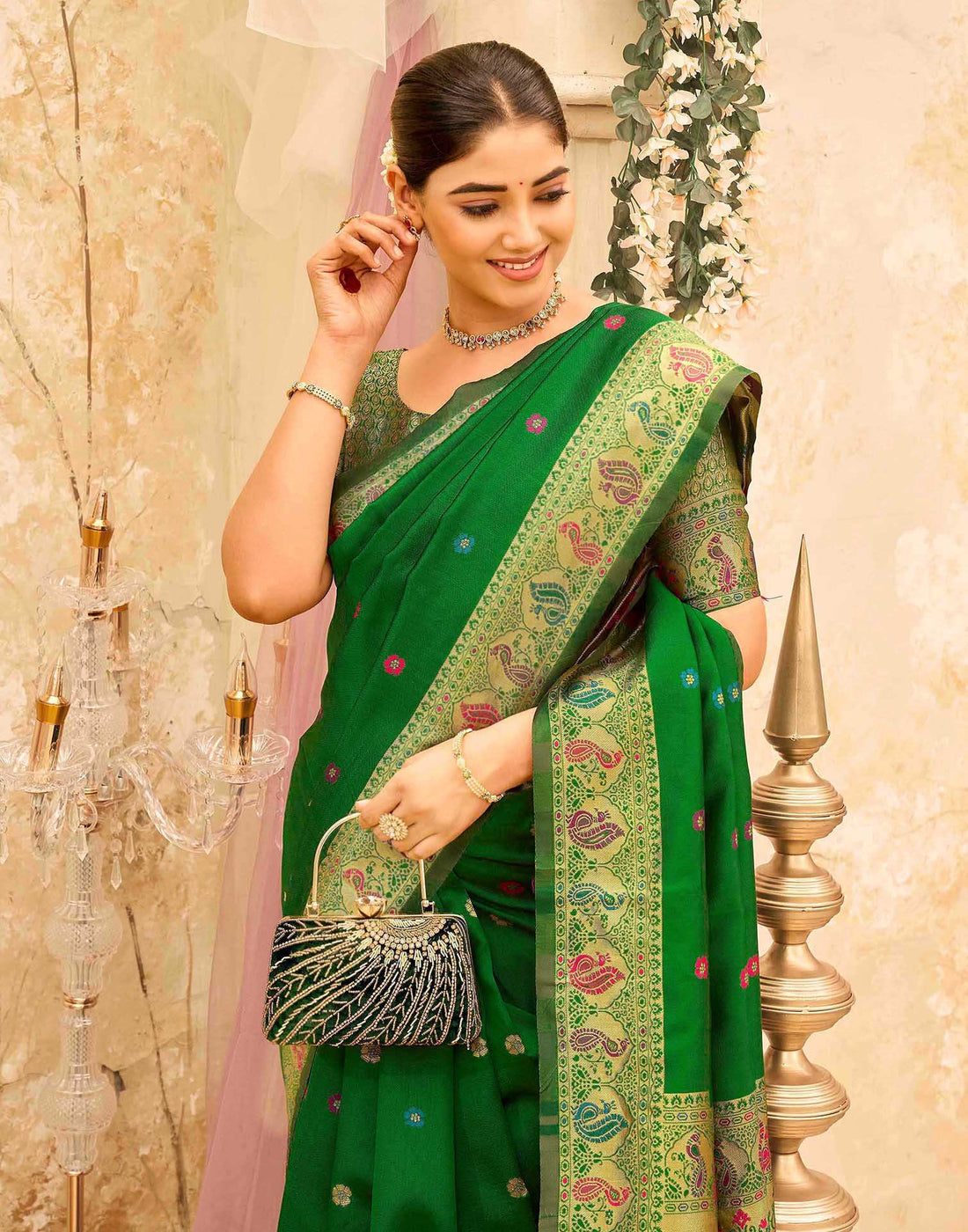 Green Silk Woven Paithani Saree