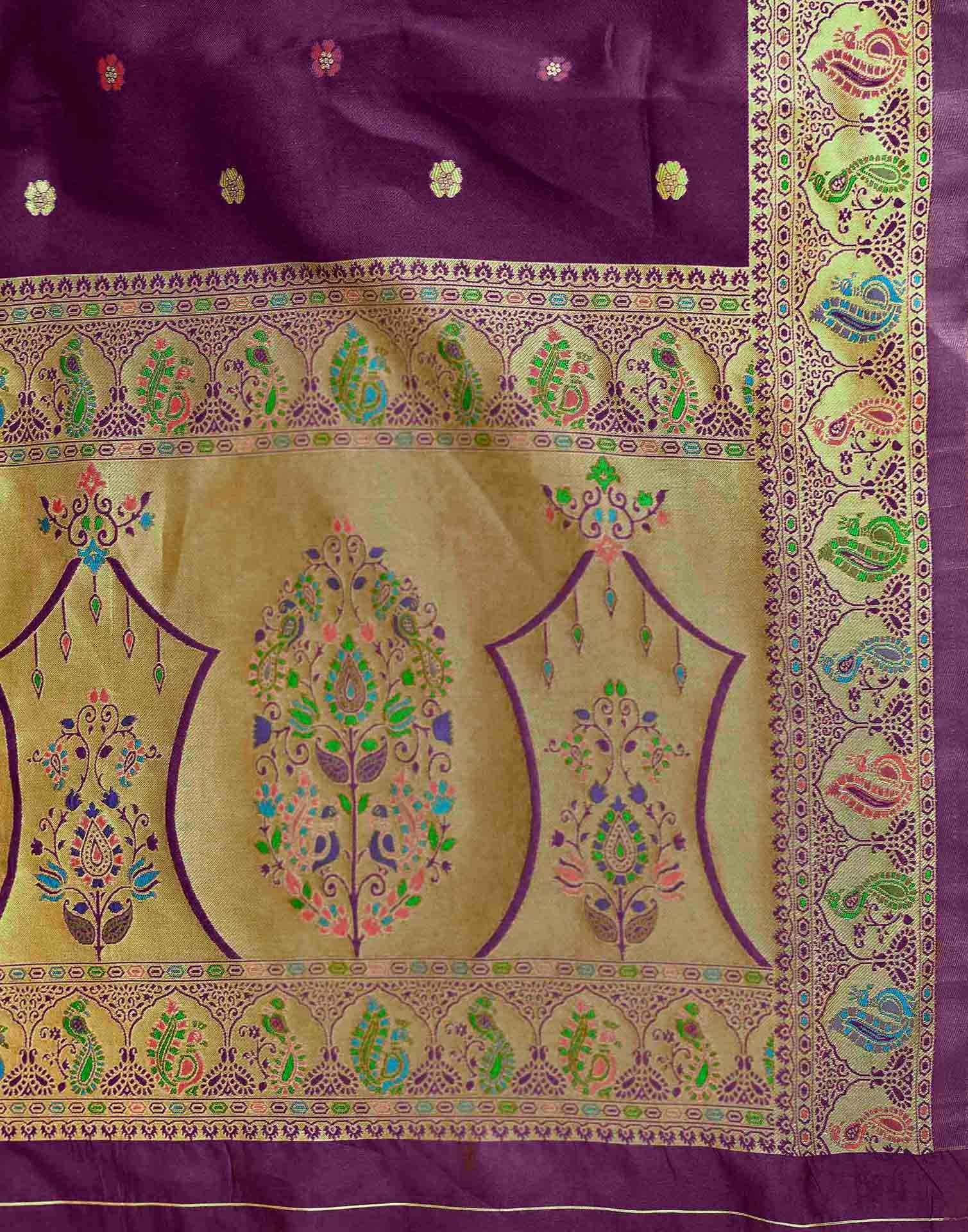 Dark Purple Silk Woven Paithani Saree