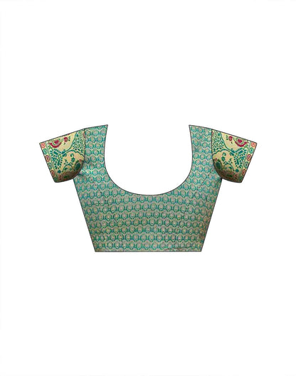 Teal Green Silk Woven Paithani Saree