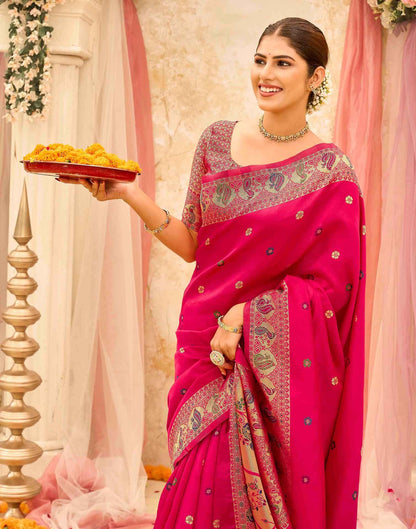 Pink Silk Woven Paithani Saree