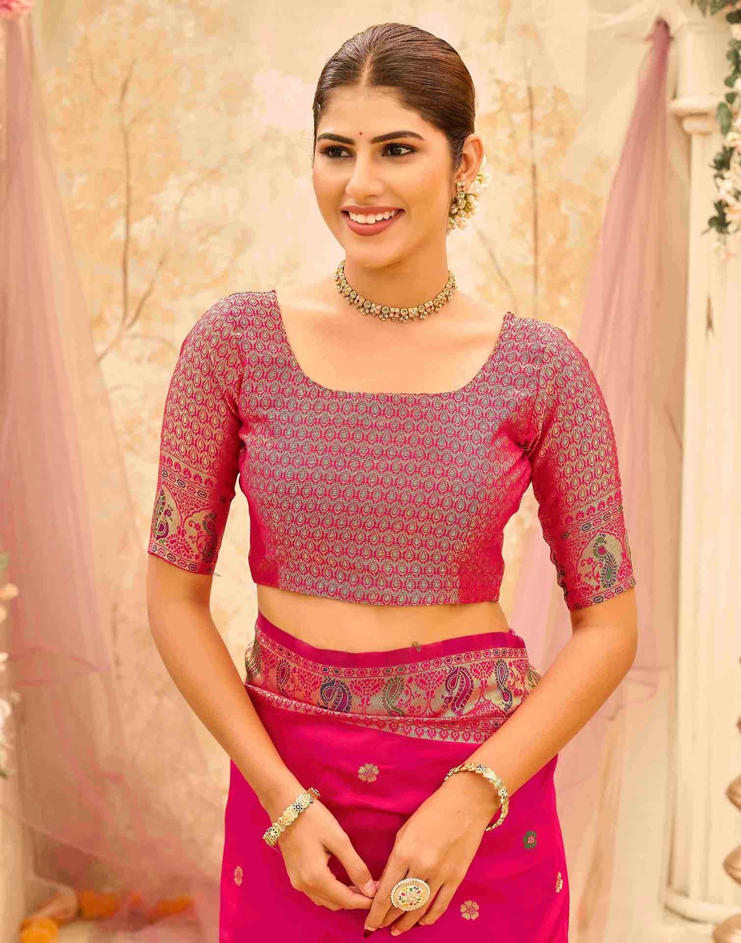 Pink Silk Woven Paithani Saree