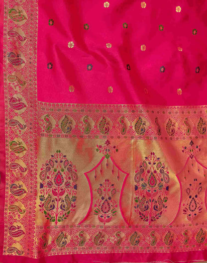 Pink Silk Woven Paithani Saree