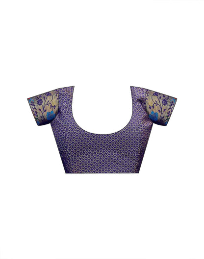 Navy Blue Silk Woven Paithani Saree