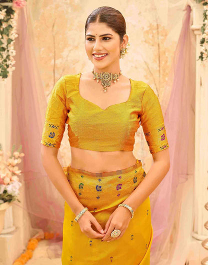 Yellow Silk Woven Paithani Saree