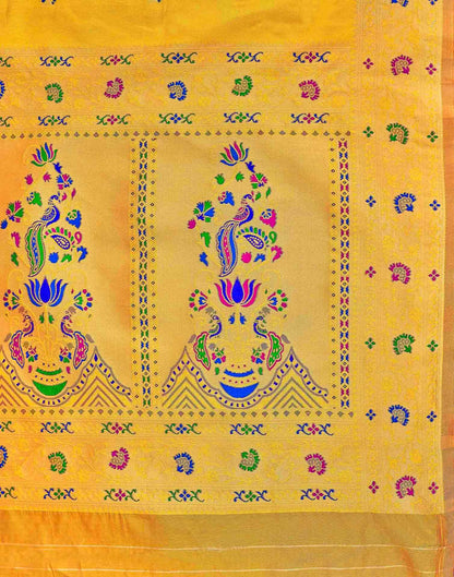 Yellow Silk Woven Paithani Saree