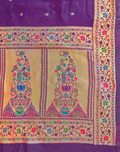 Dark Purple Silk Woven Paithani Saree